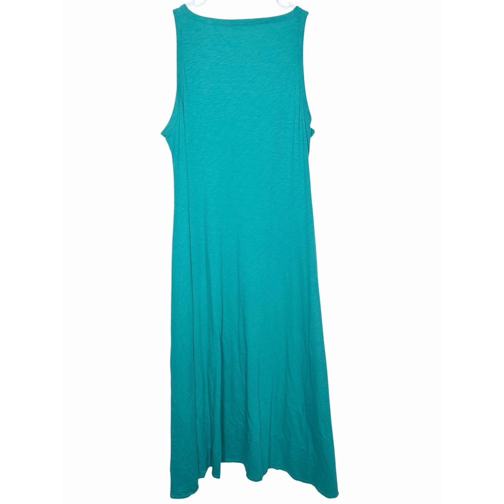 J Crew Maxi Dress XXL‎ Green Sleeveless Hi Low Flowy Casual Coastal Summer Boho - Picture 2 of 8